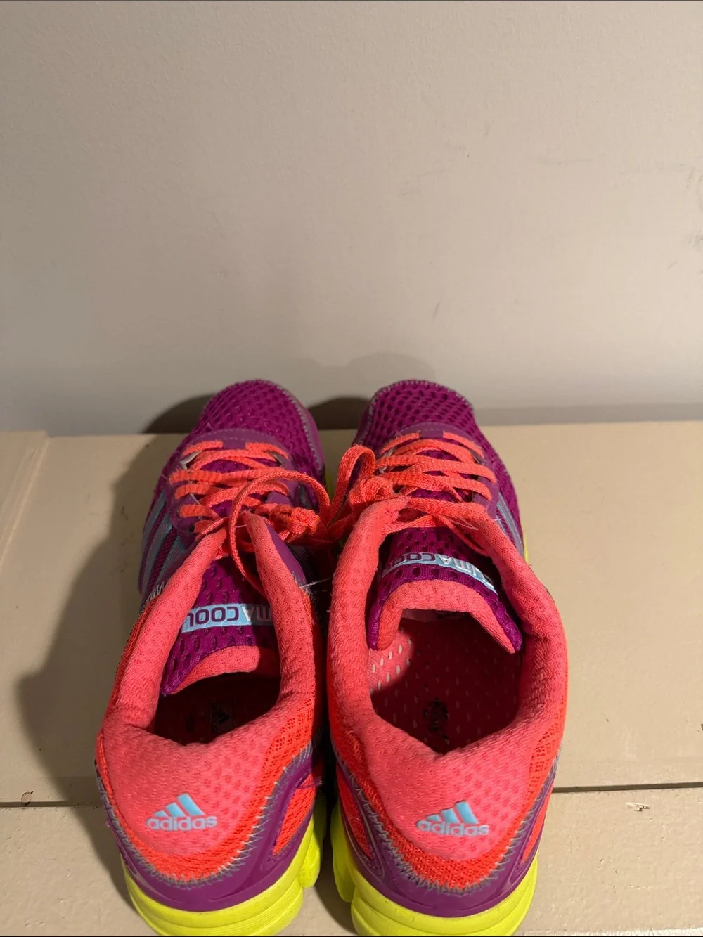 adidas Women’s Athletic Sneakers - Purple with Pink and Neon Yellow